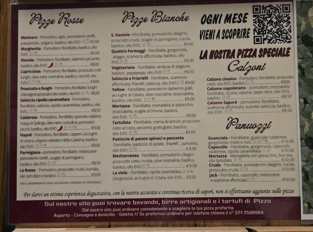Menu di Corner Pizza 