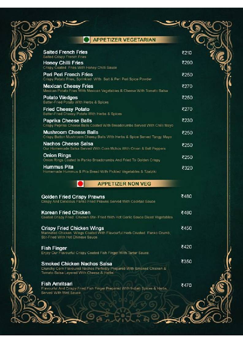 London Coffee Club (A unit of the wales), Agra menu