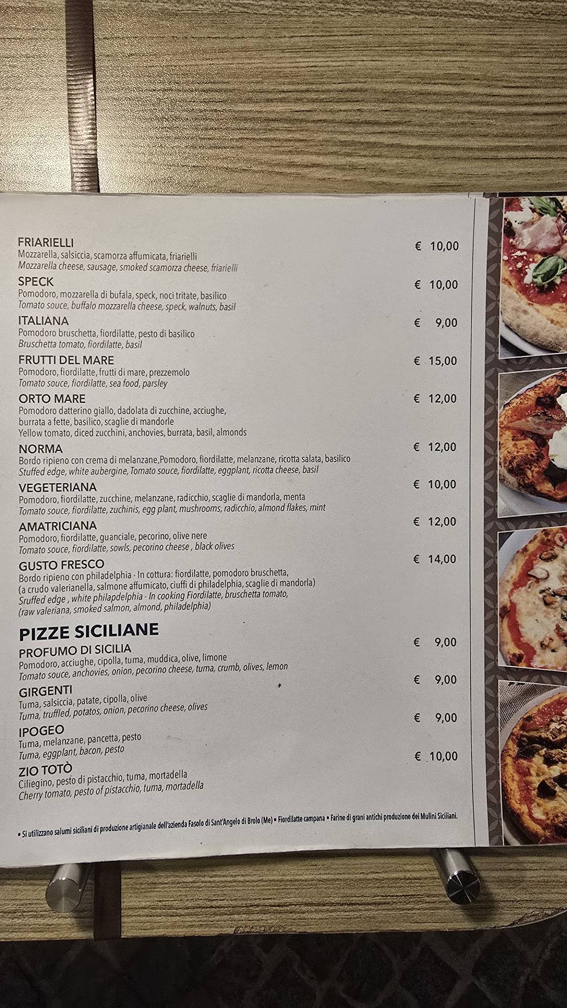 Menu di Gambrinus Ristobar & Pizzeria 