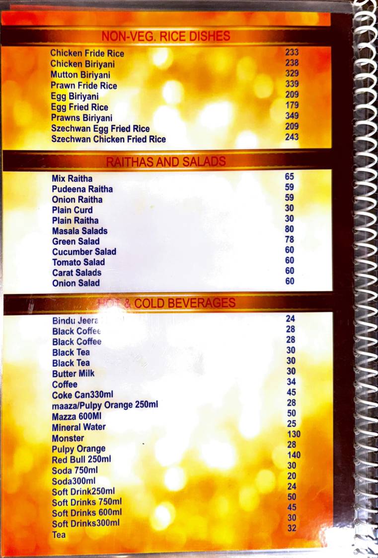 Aishwarya Hotel (AISHWARYA 2) DABA menu