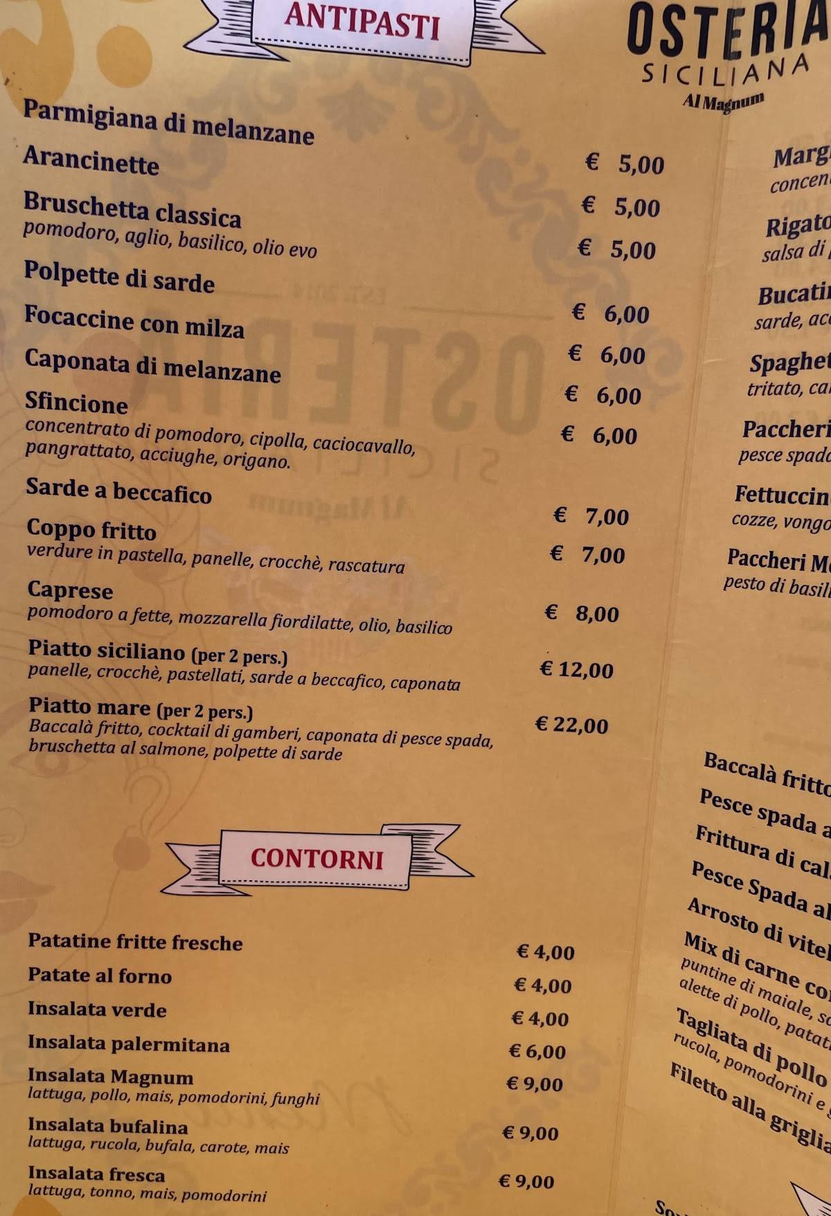 Menu di Al Magnum - Pizzeria e Ristorante 