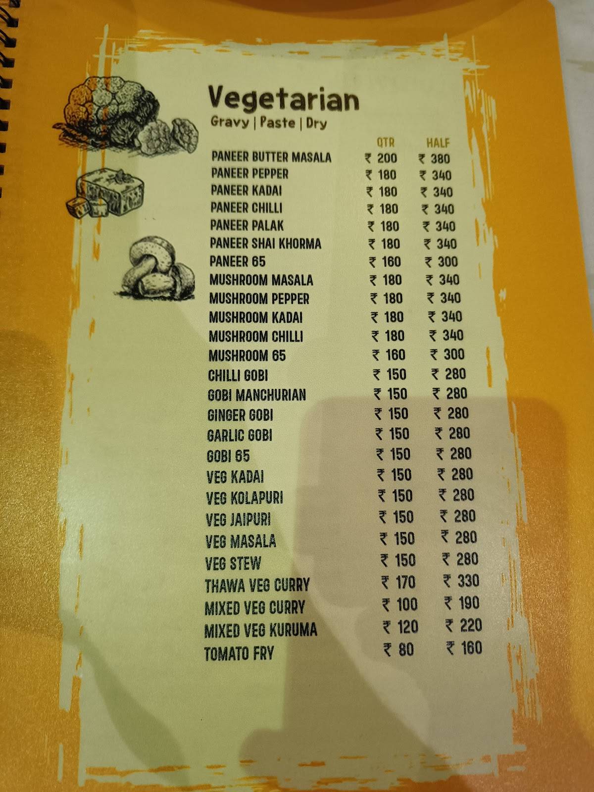 Albaik restaurant (non veg/veg) menu