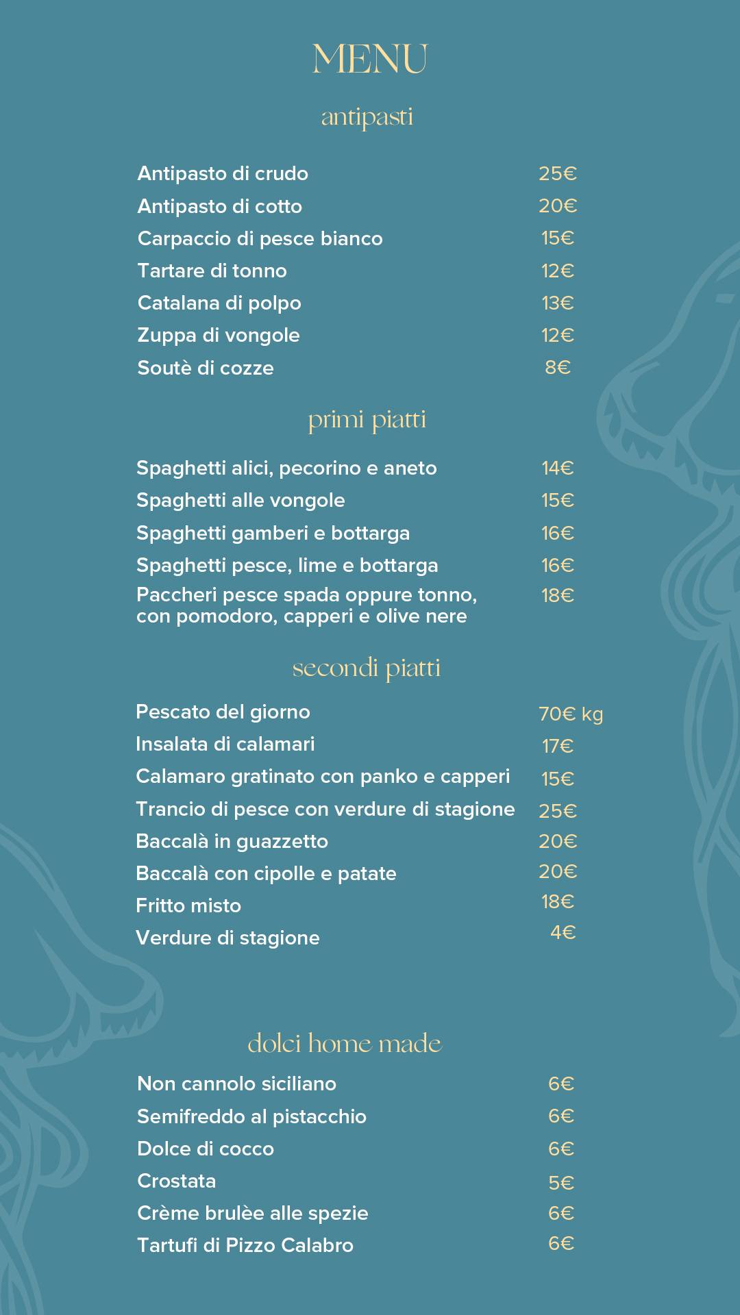 Menu di Alceste Caffè 