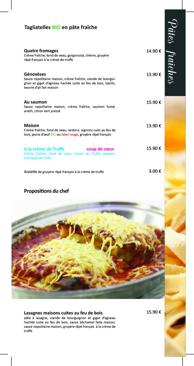 Menu de Alicia Restaurant