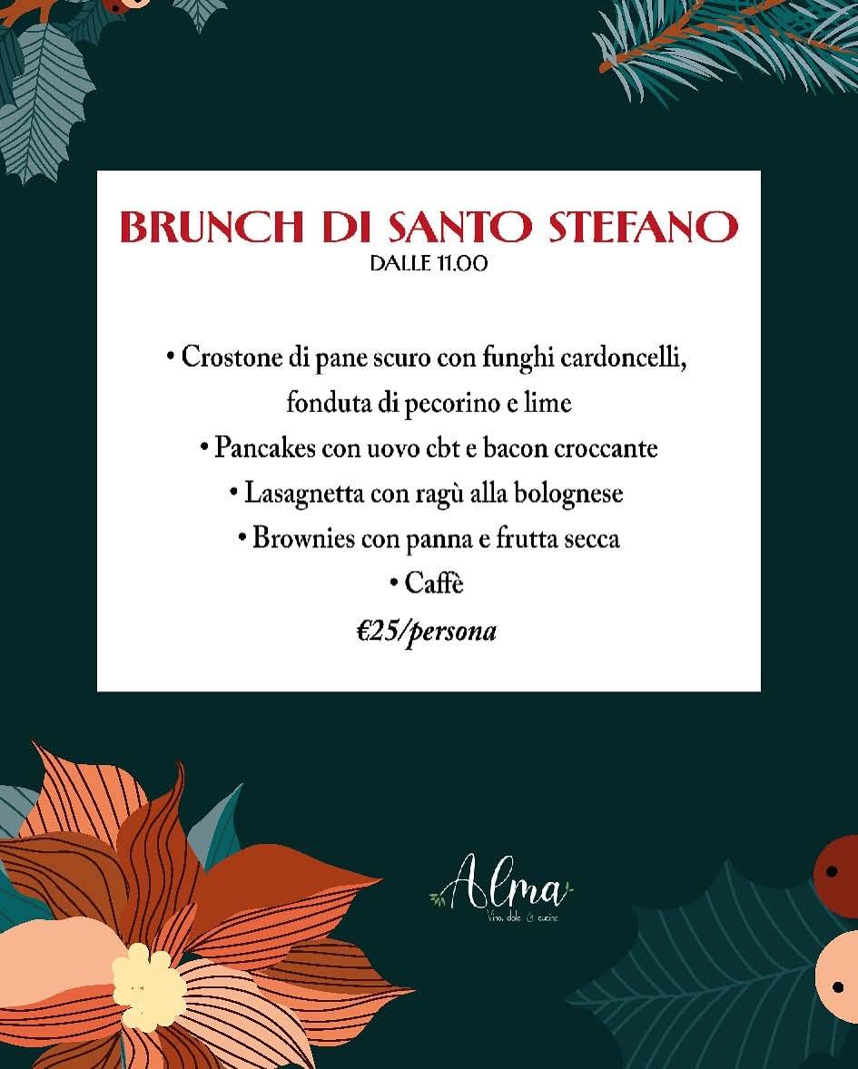 Menu di Alma vino, dolci e cucina 