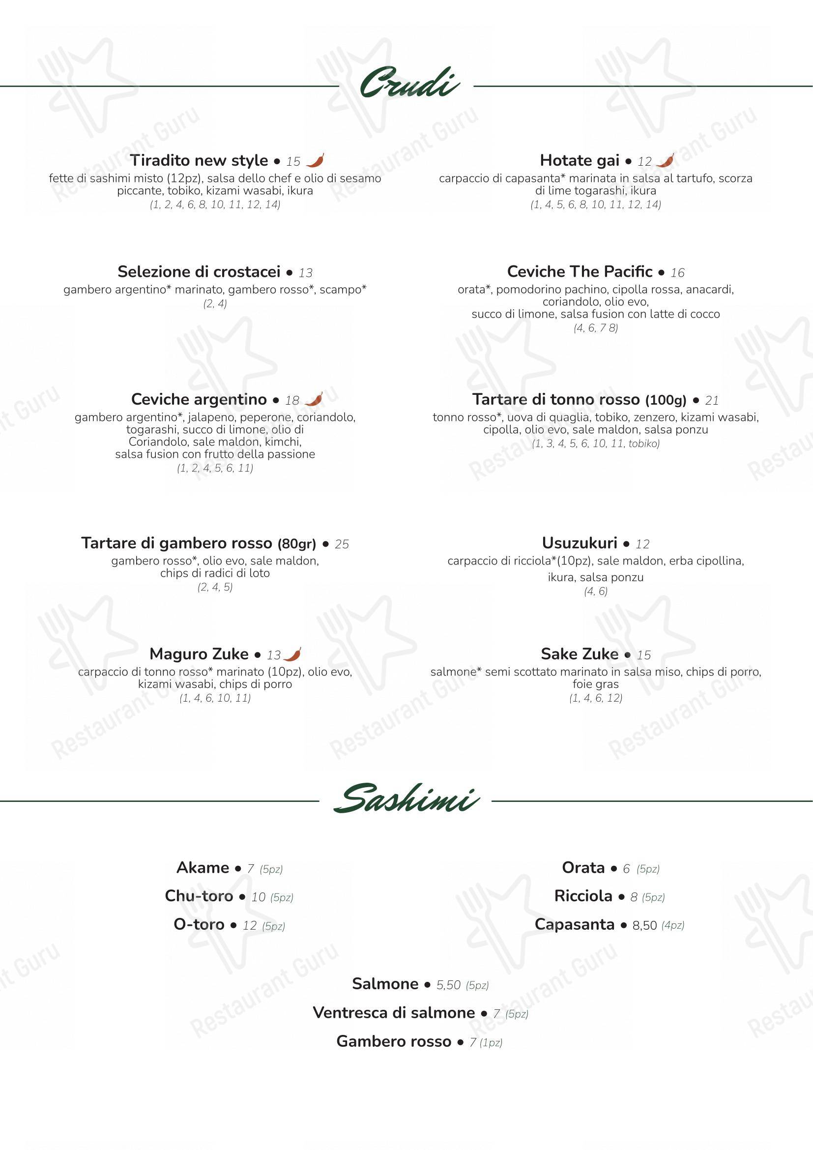 Aloha in Arcore - Menu