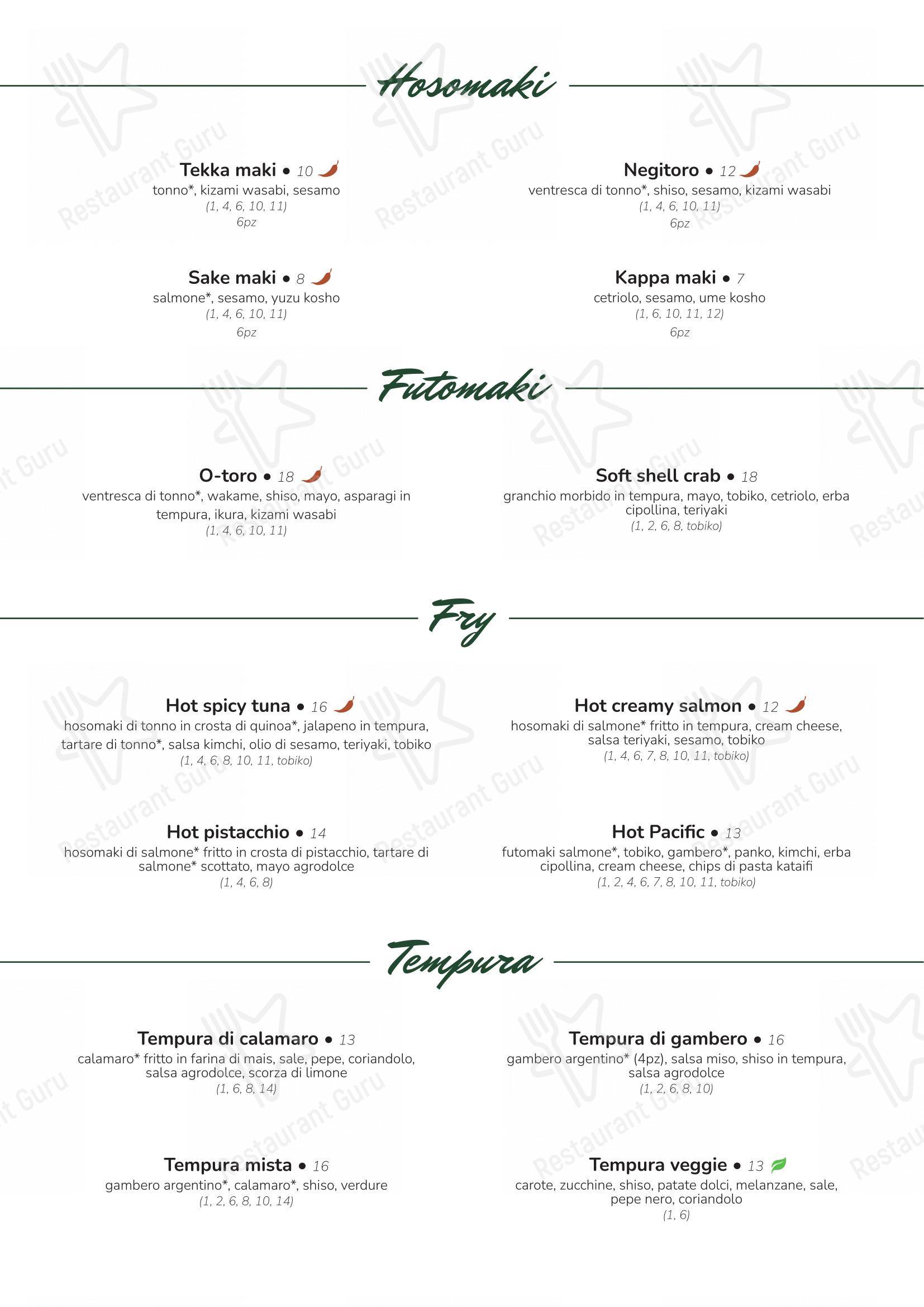 Menu di Aloha - Menu