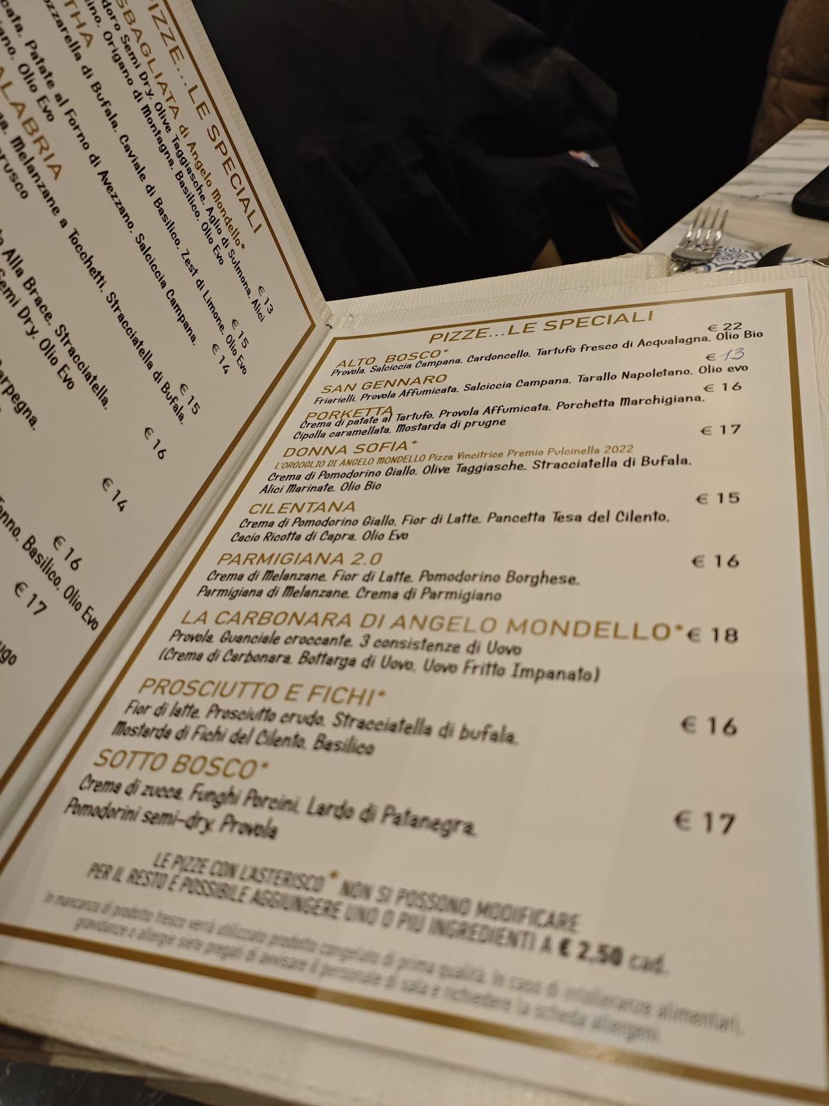 Menu di Pizzeria Alto bordo 