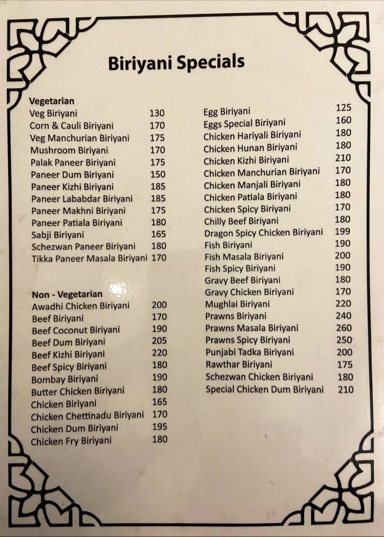 Hot Wok menu
