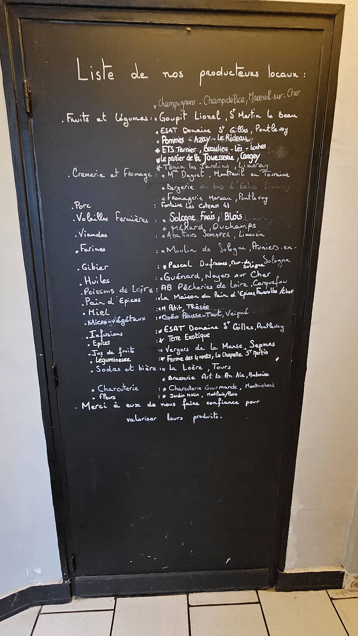 Menu de L'Ecluse