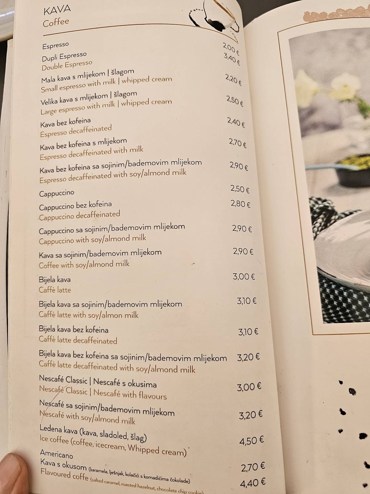 Menu di Amélie 
