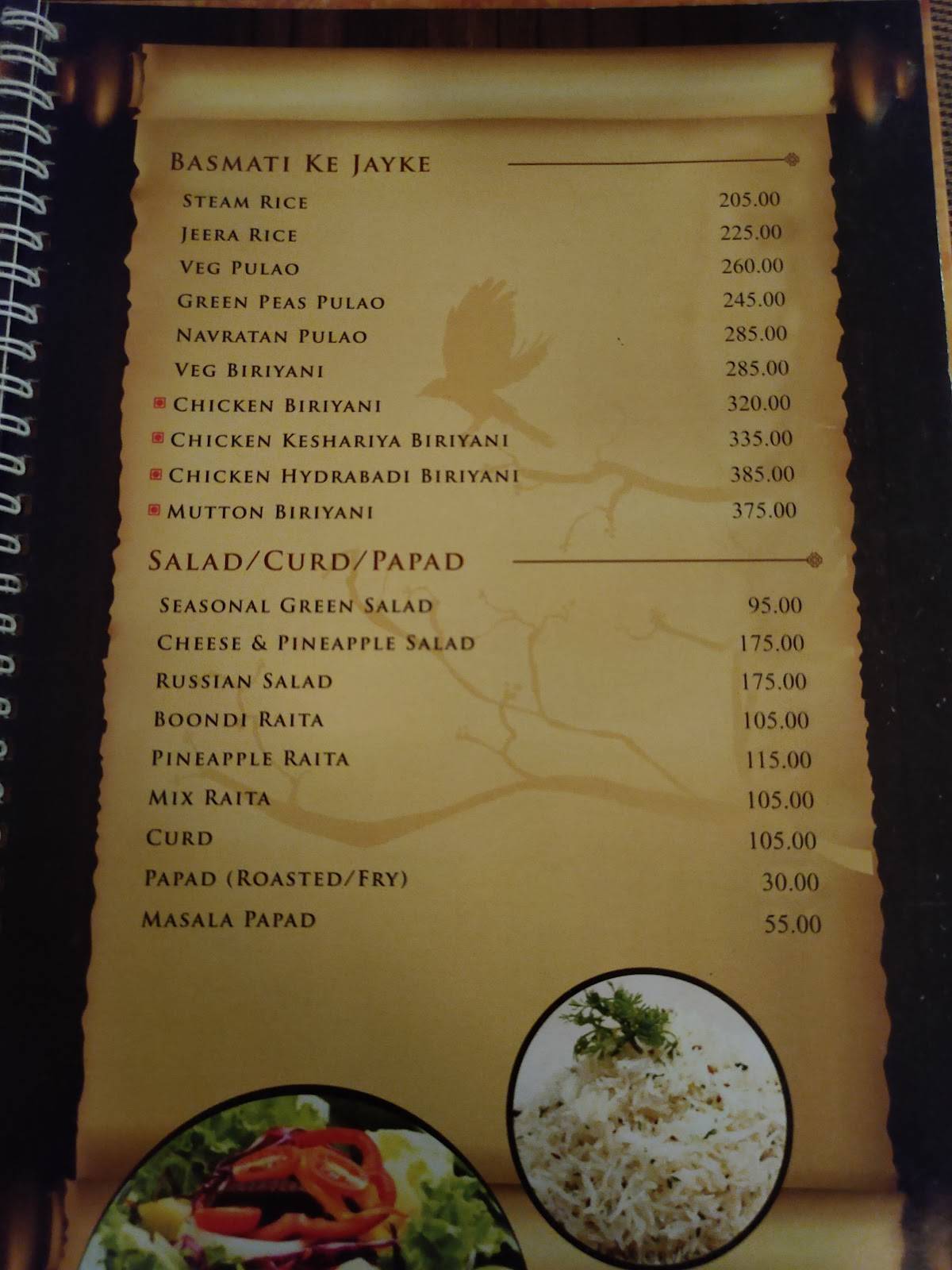 Amrapali Cafe menu