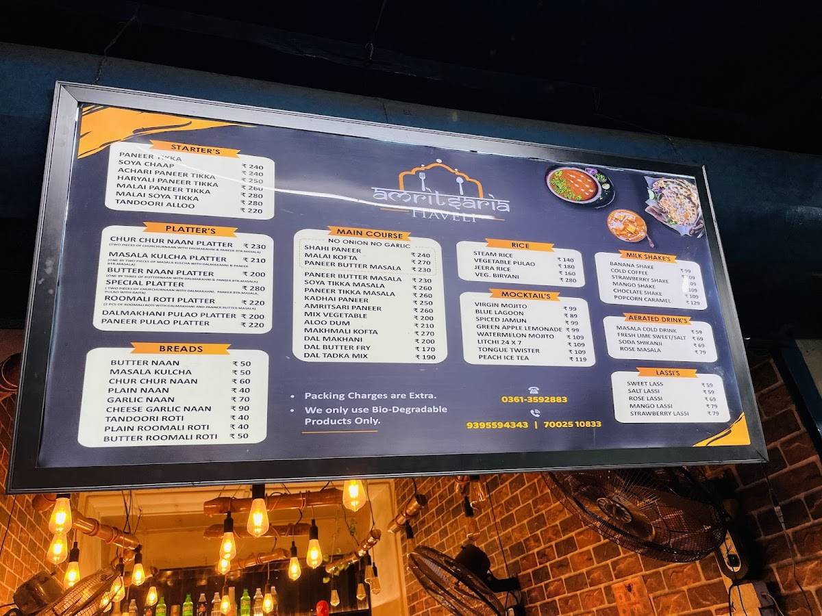 Amritsaria haveli menu