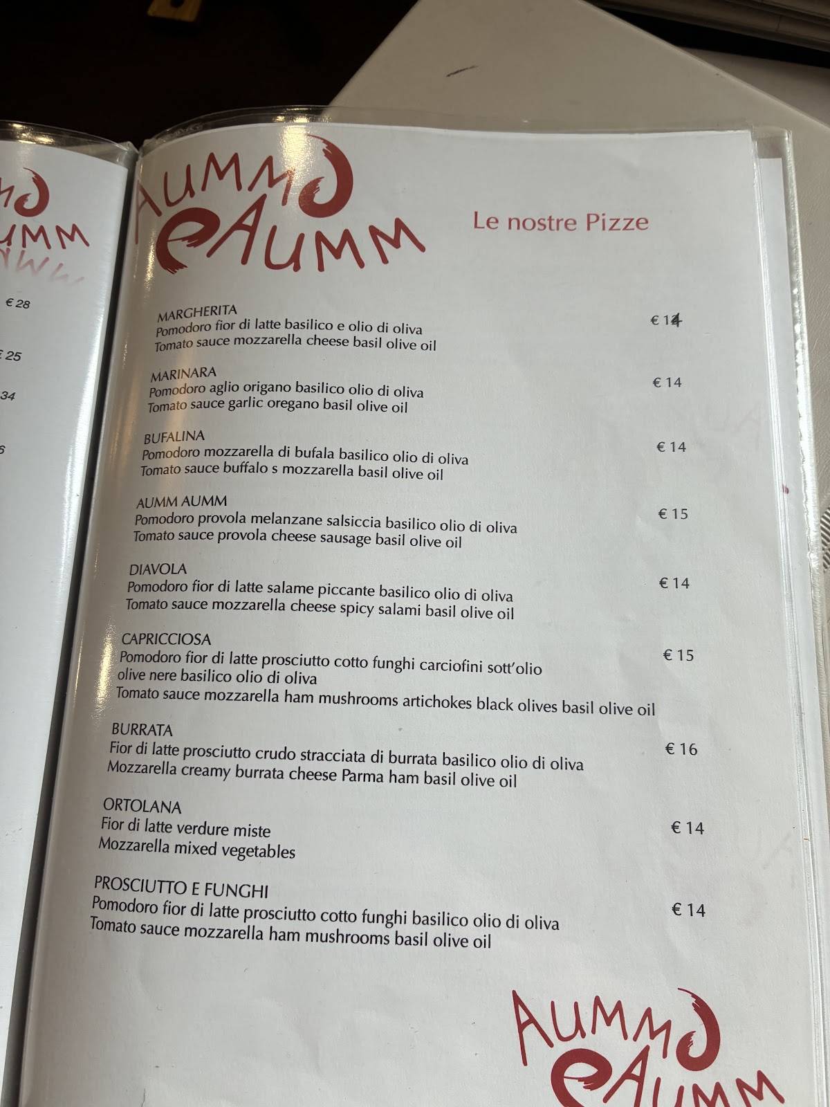 Menu di Aumm Aumm 