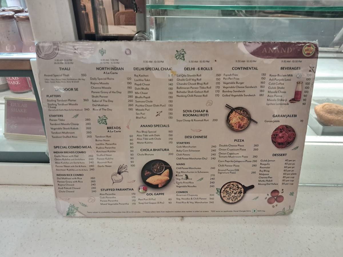 Anand Sweets - Kanakapura menu