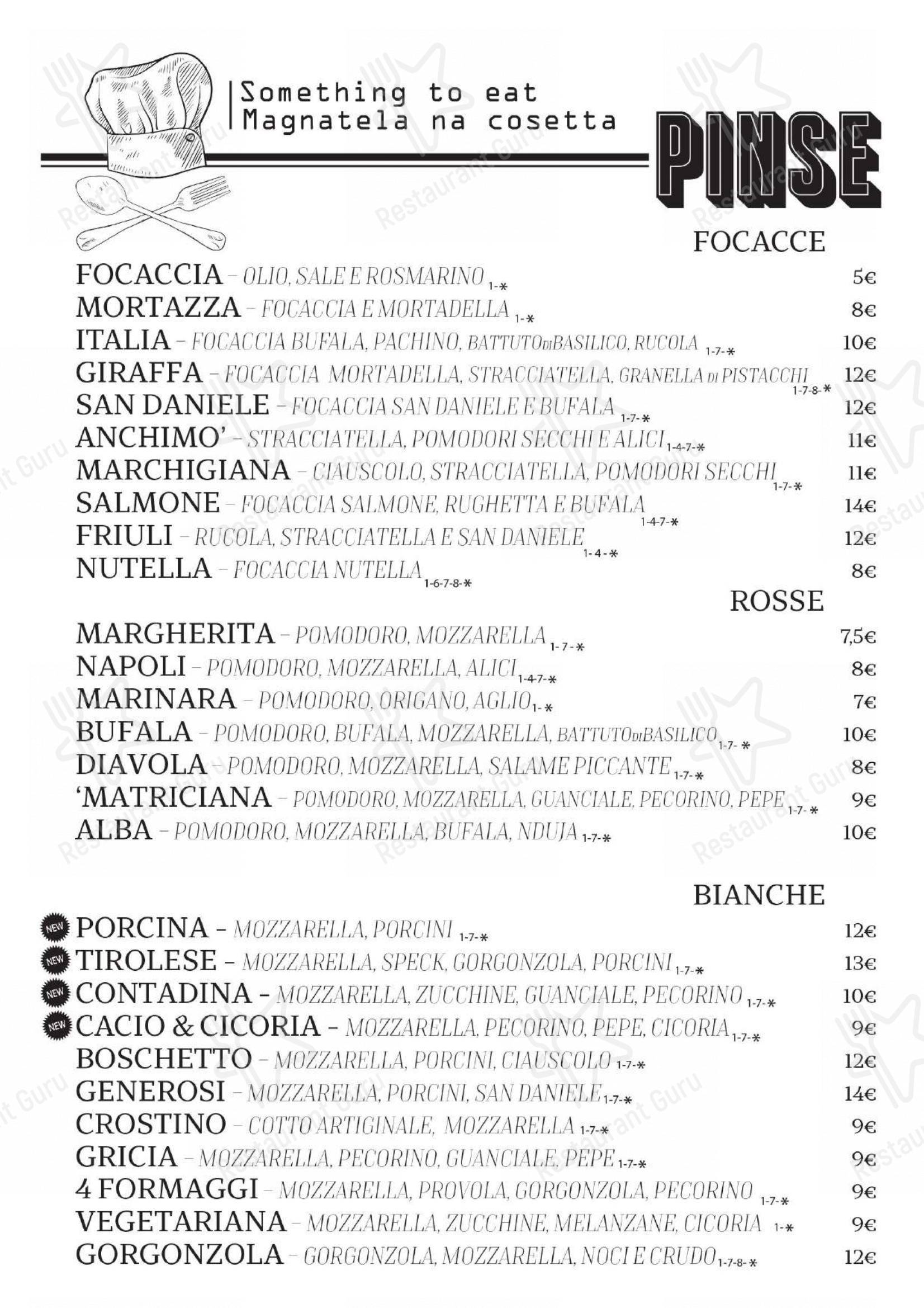 Anchimò Bistrot in Roma - Menu