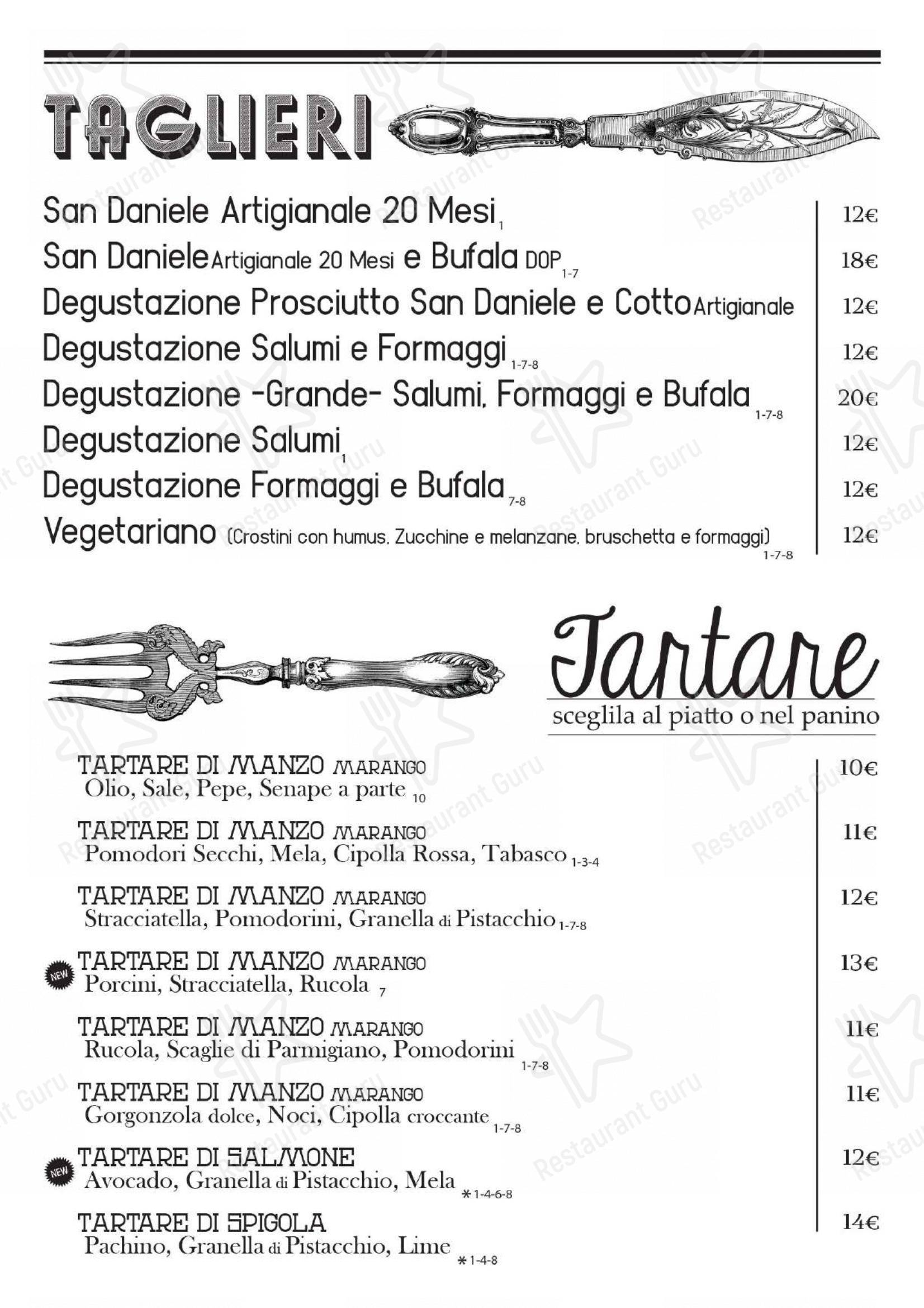 Menu per Anchimò Bistrot in Roma