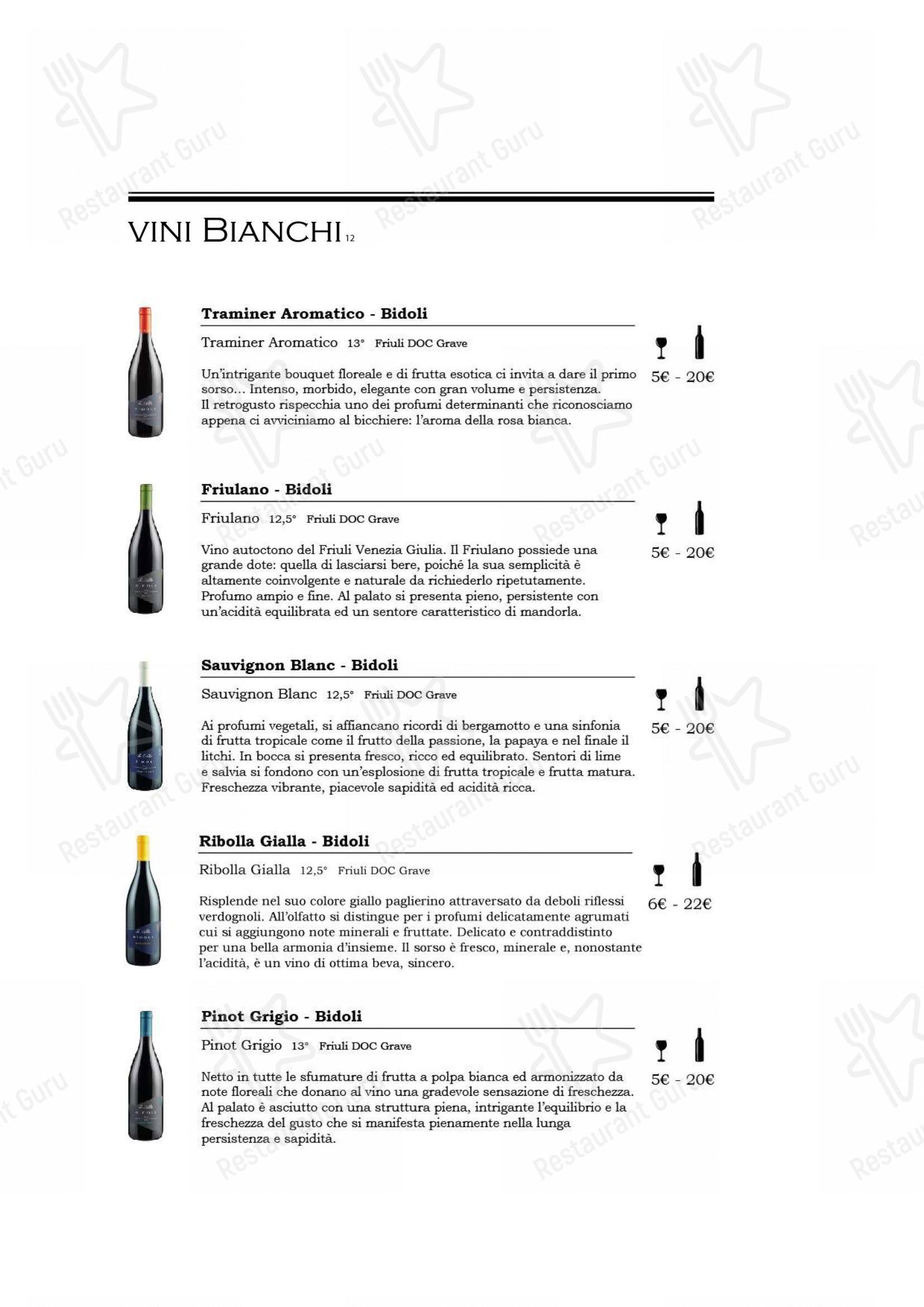 Menu di Anchimò Bistrot - Menu bar