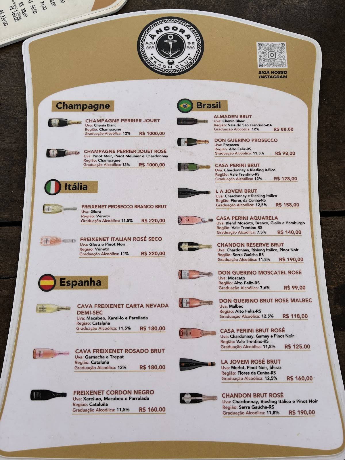 Âncora Beach cardápio