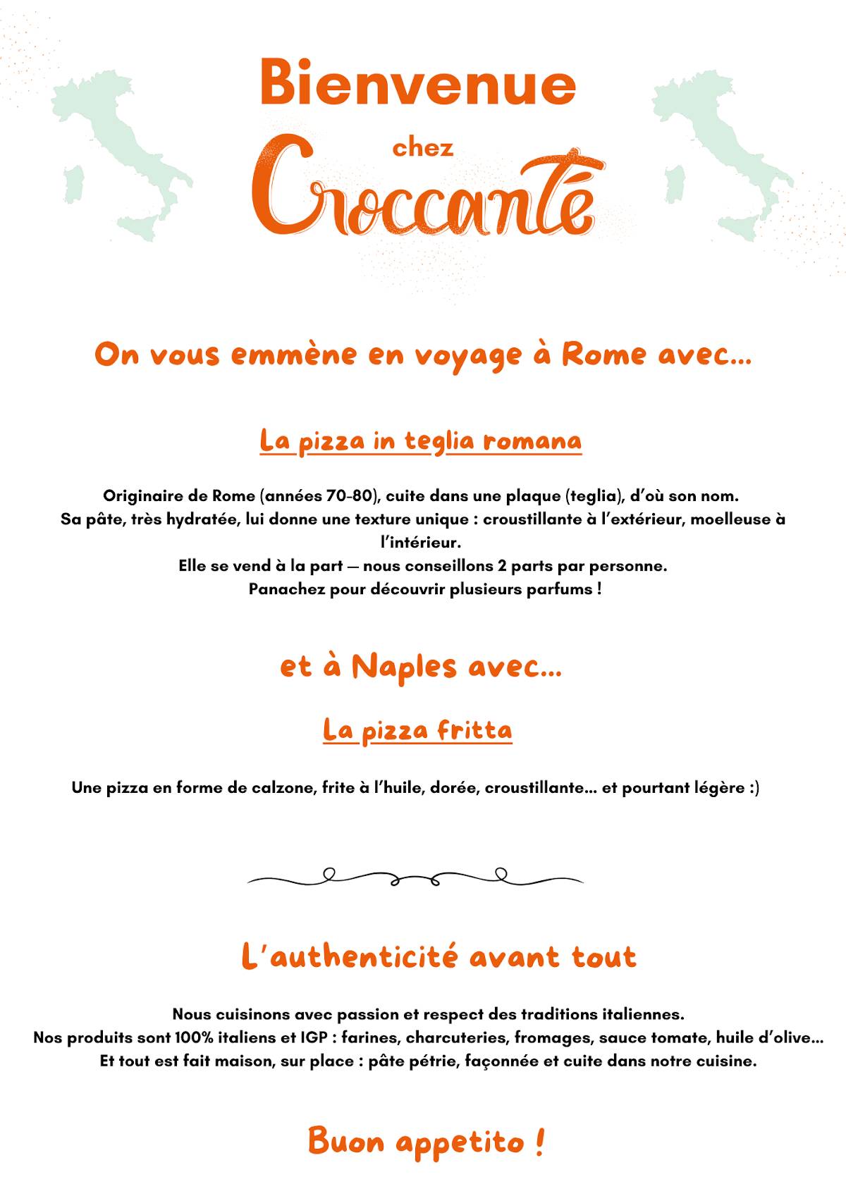 Menu de Croccante Pizzeria