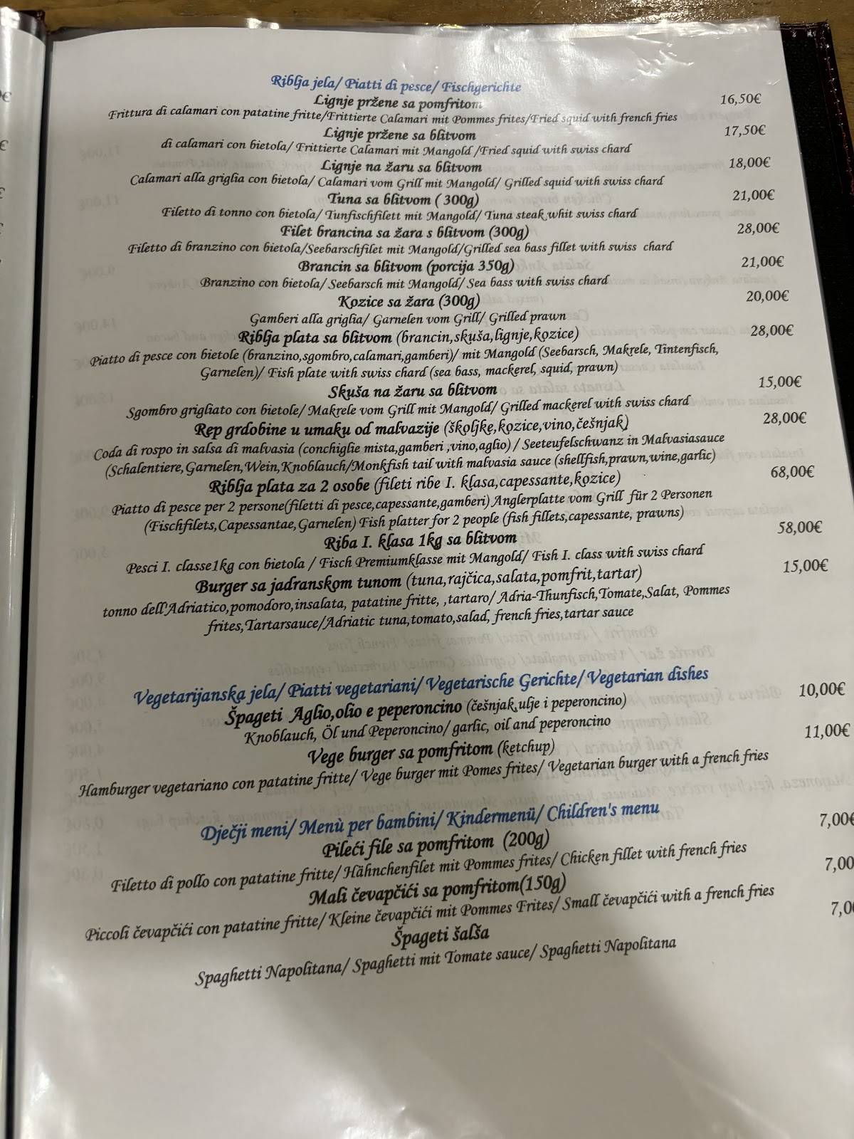 Menu di Ankora 