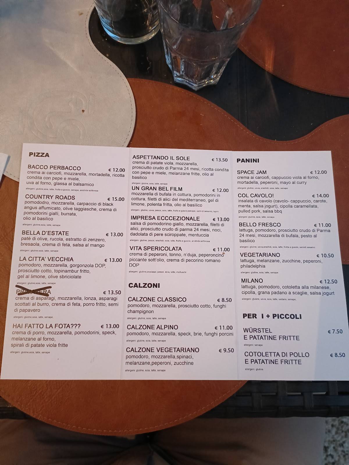 Menu di Ecccezionale 
