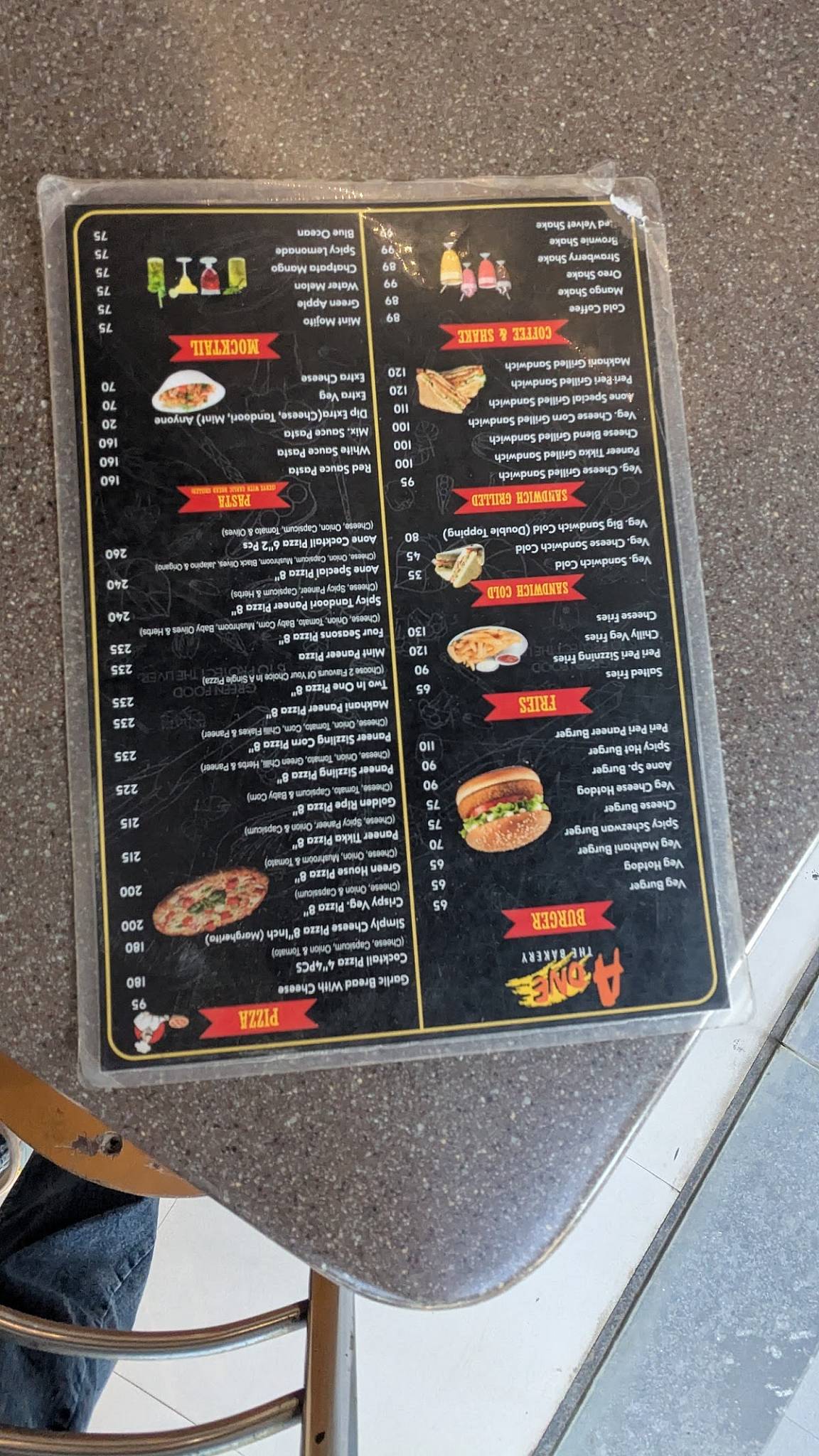 Aone Bakery menu