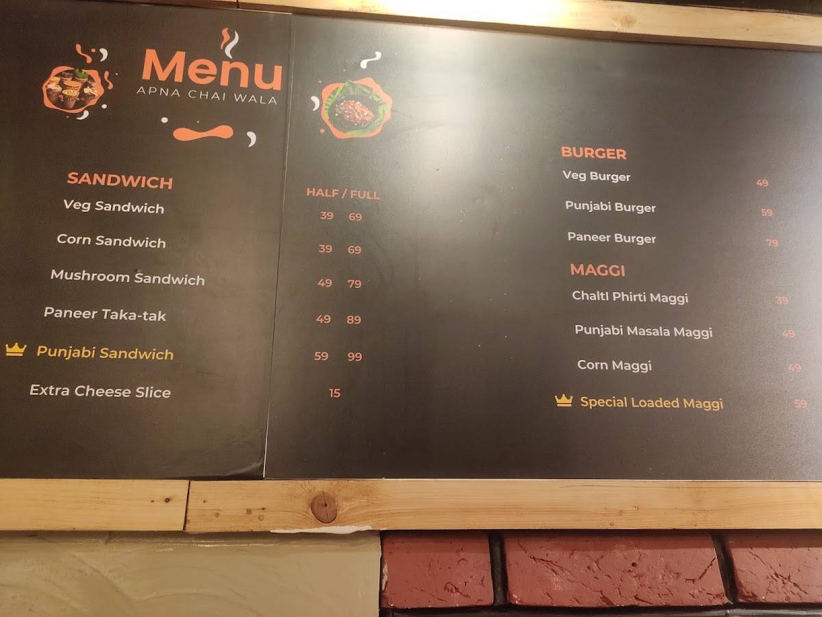 Apna Chai Wala menu