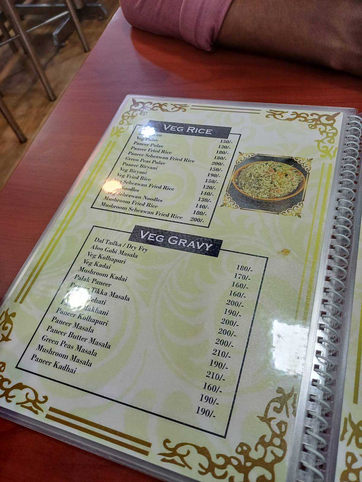 Apsara Restaurant menu