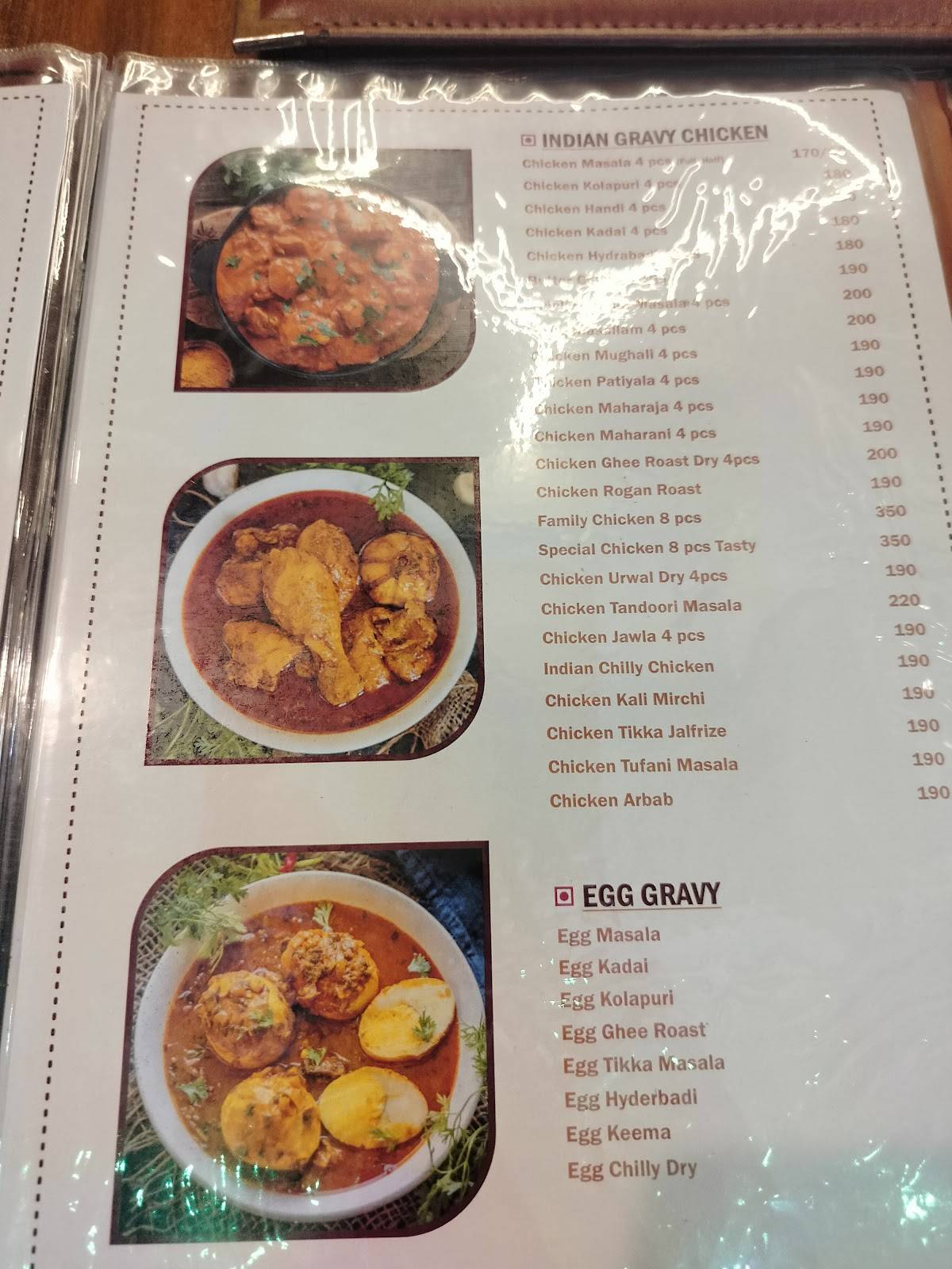 Arabian Tasty family restaurant menu