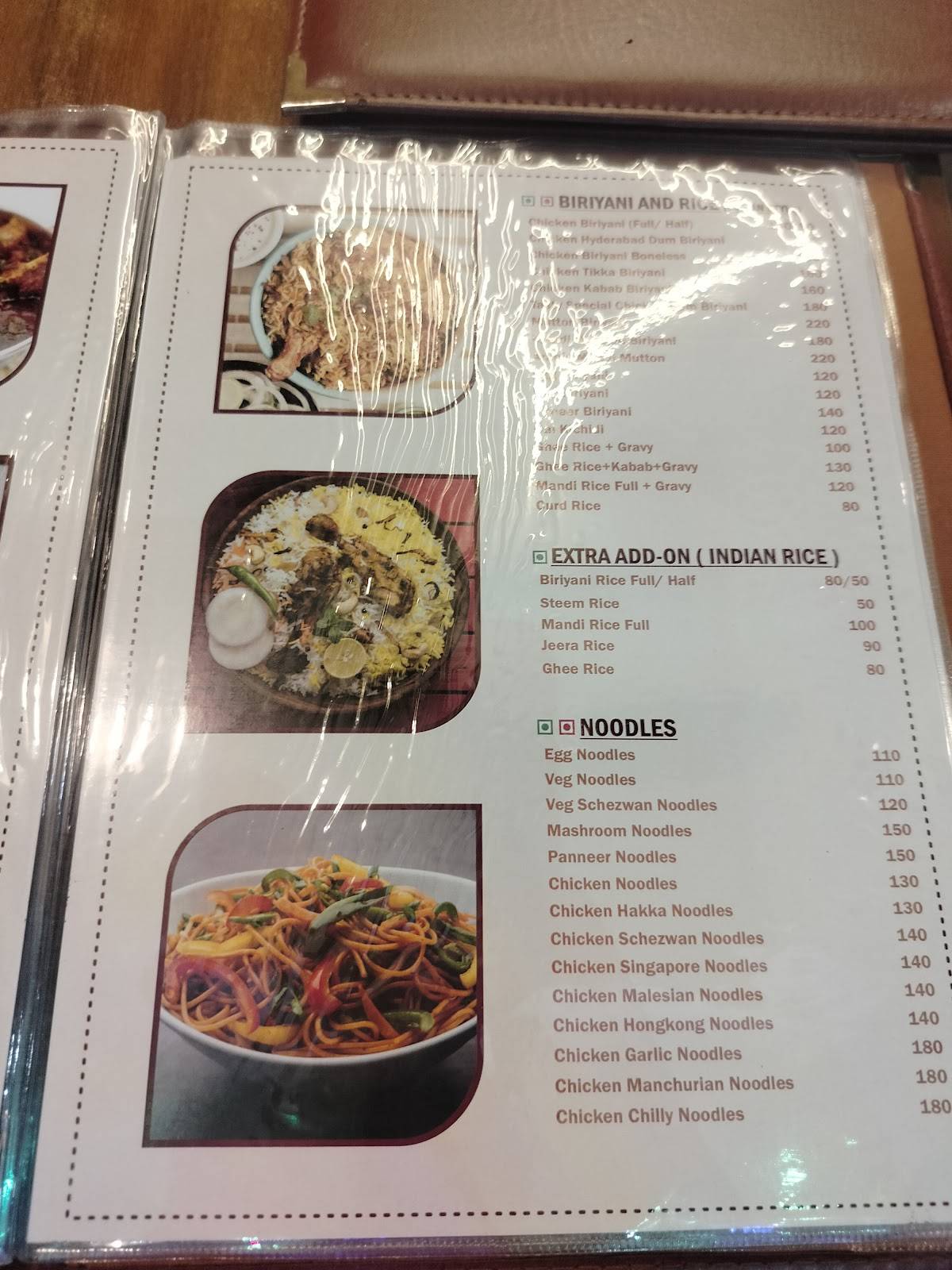 Arabian Tasty family restaurant menu