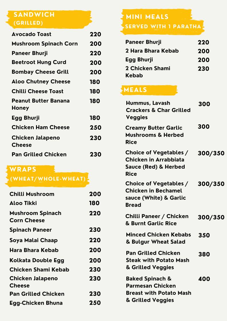 Jonaki Cafe menu