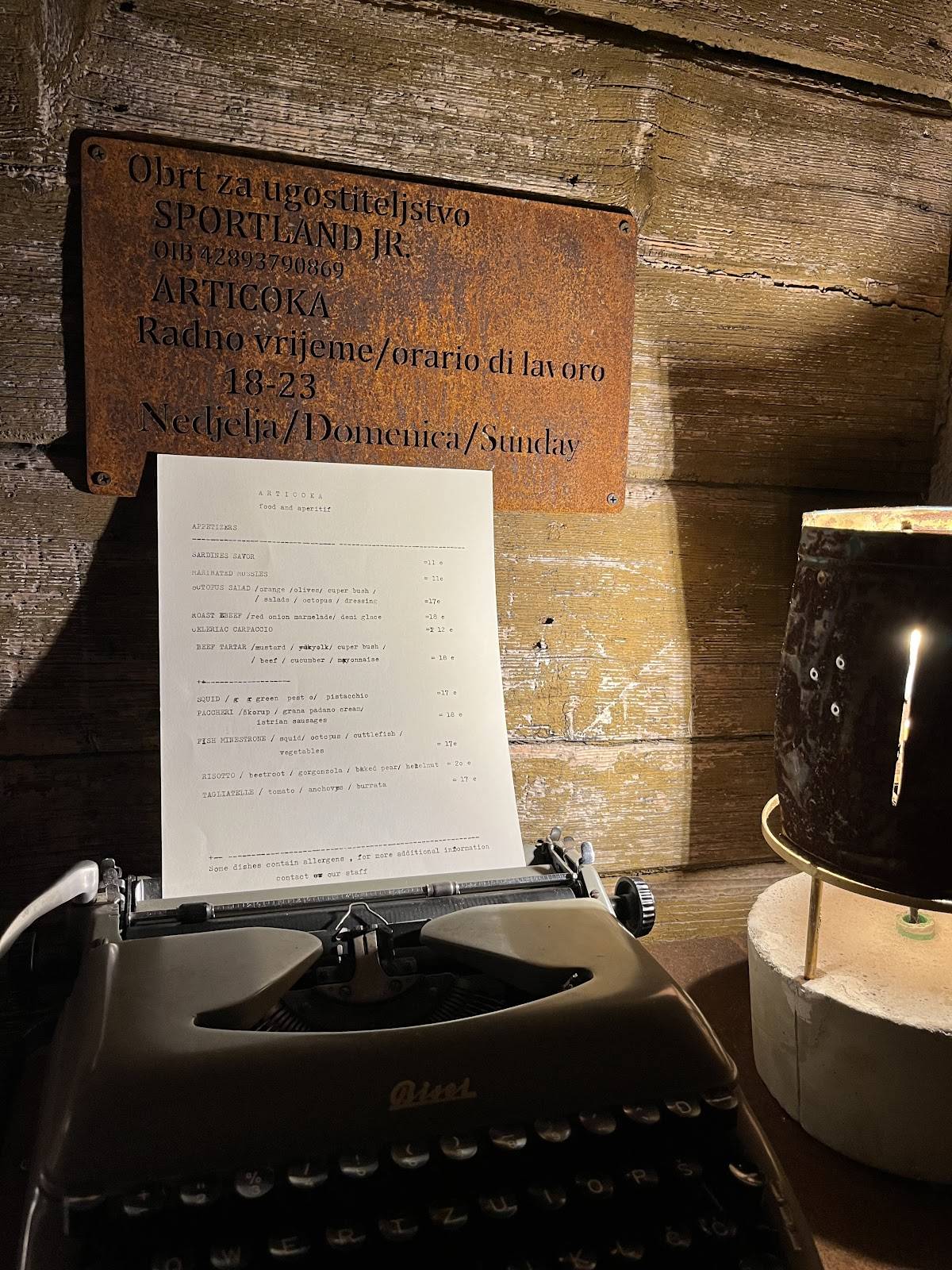 Menu di Artičoka 