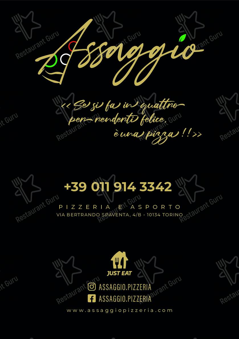 Menu per Assaggio ristorante