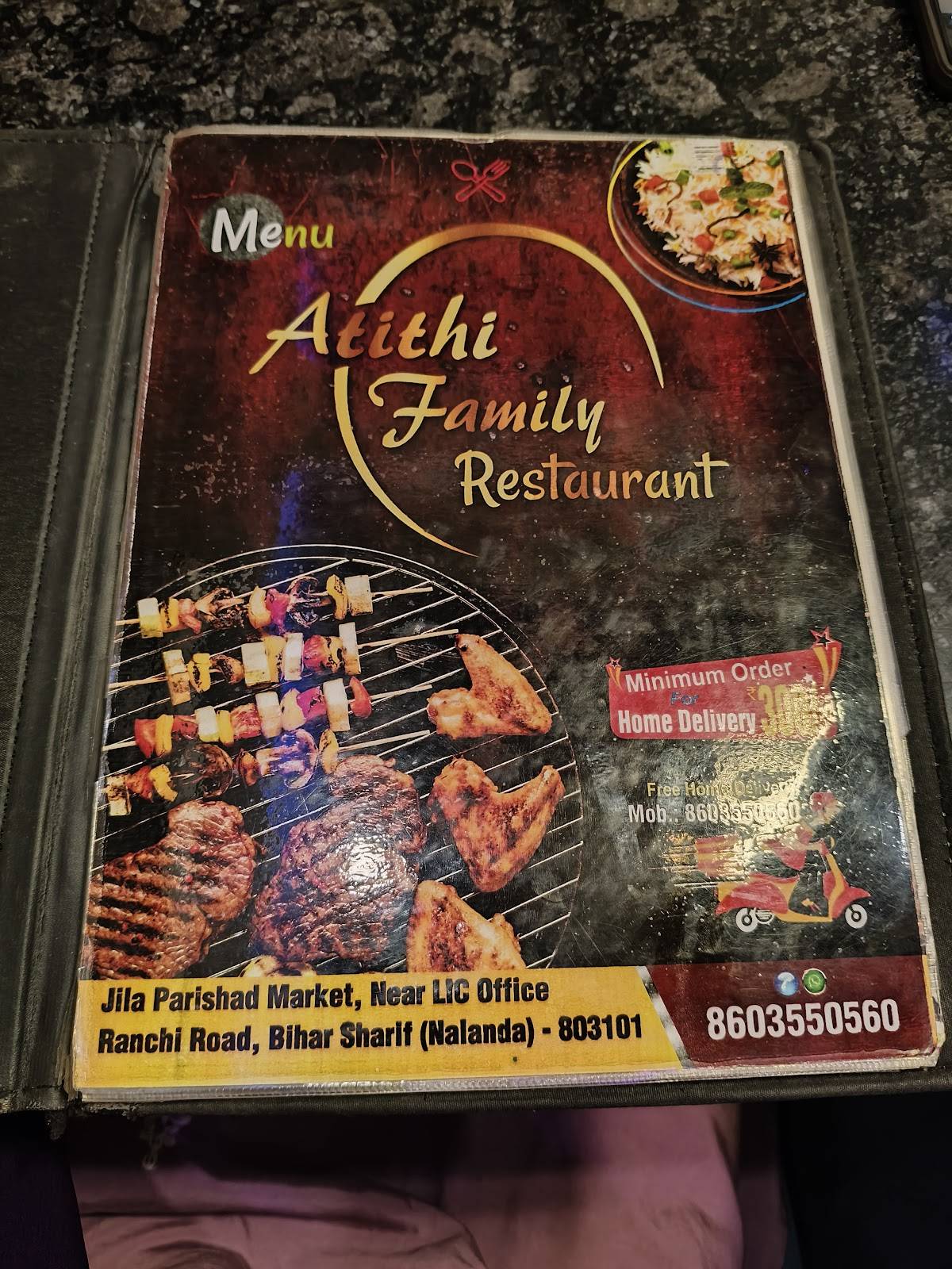 Atithi family restaurant menu