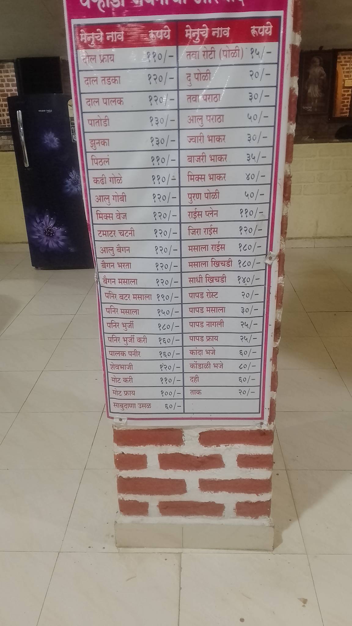 Atithya Restaurant menu