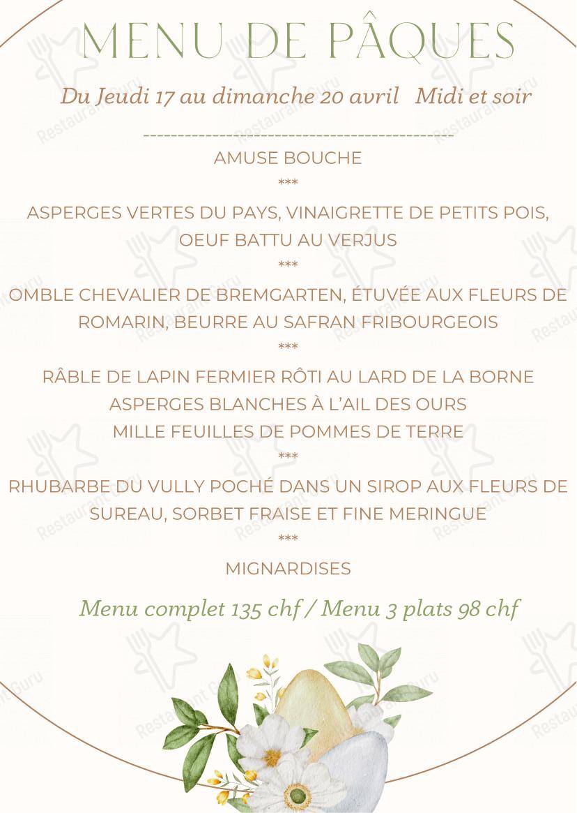 Menu per Auberge La Couronne Enney in Bas-Intyamon