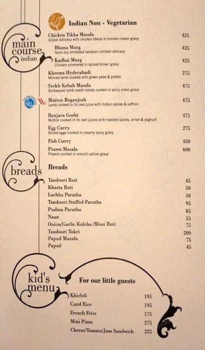 Azure - Grand Mercure Vadodara Surya Palace menu