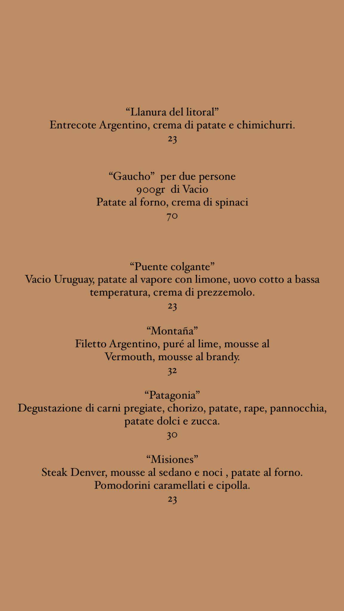 Menu de Voltejo