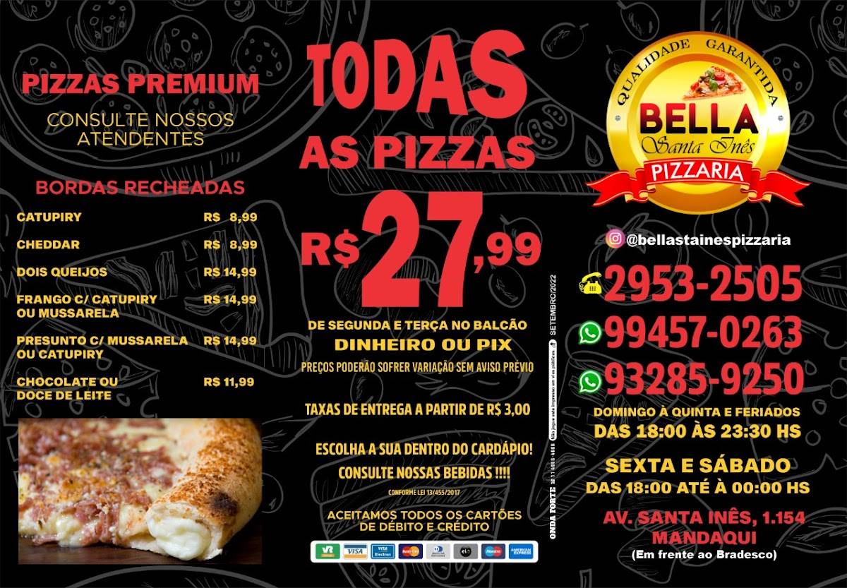 BELLA SANTA INES PIZZARIA cardápio