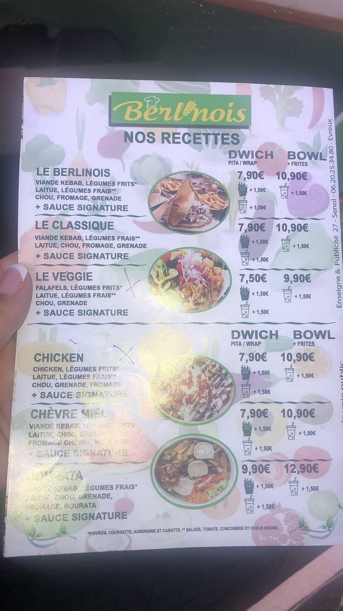 Menu de BERLINOIS DÖNER KEBAB