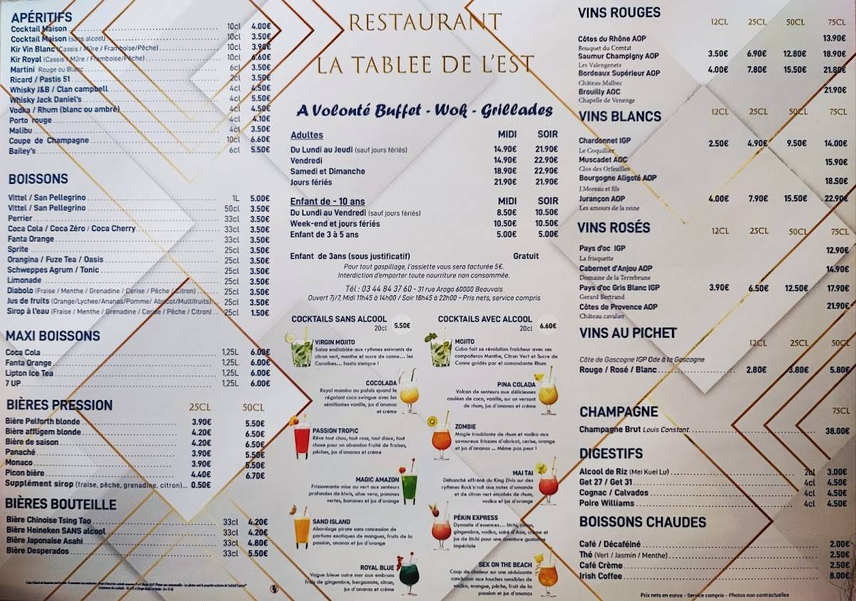Menu de BO’BUFFET