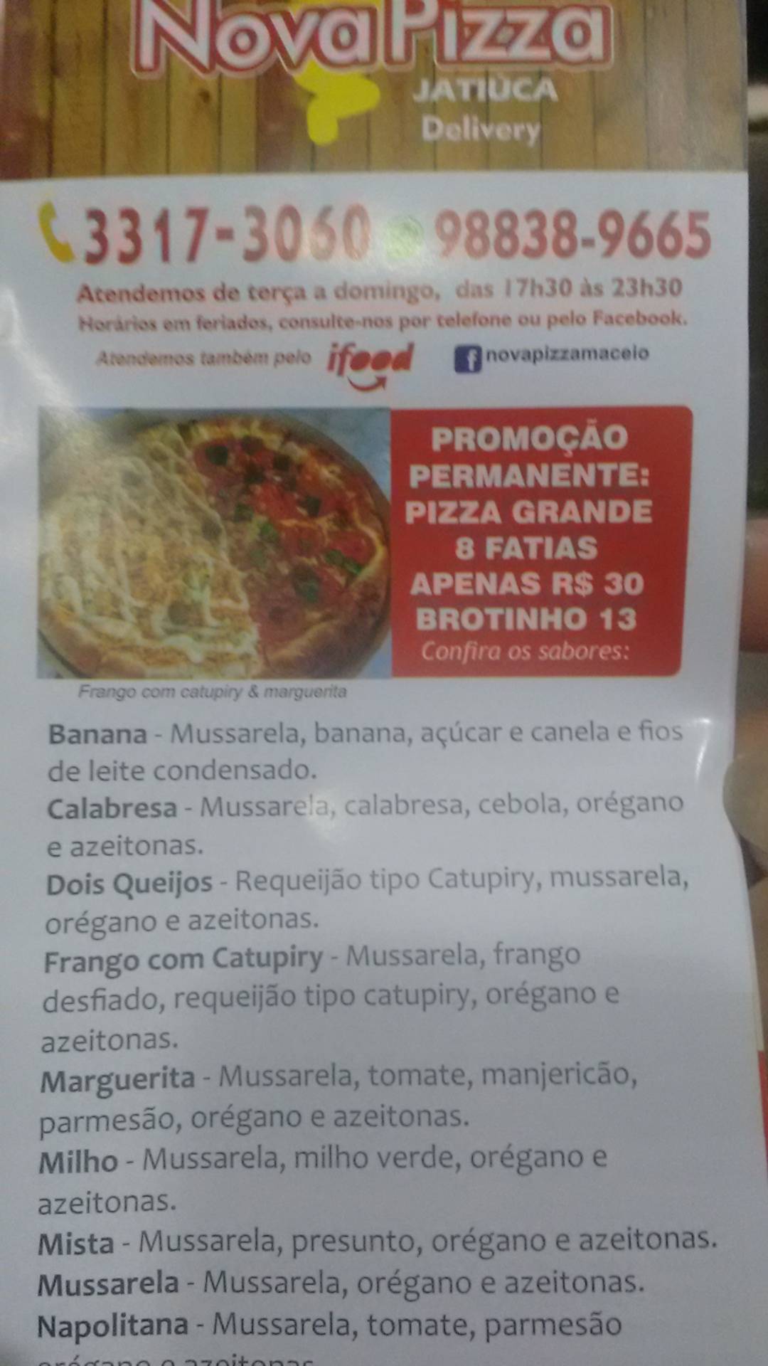 BONNA PIZZA cardápio