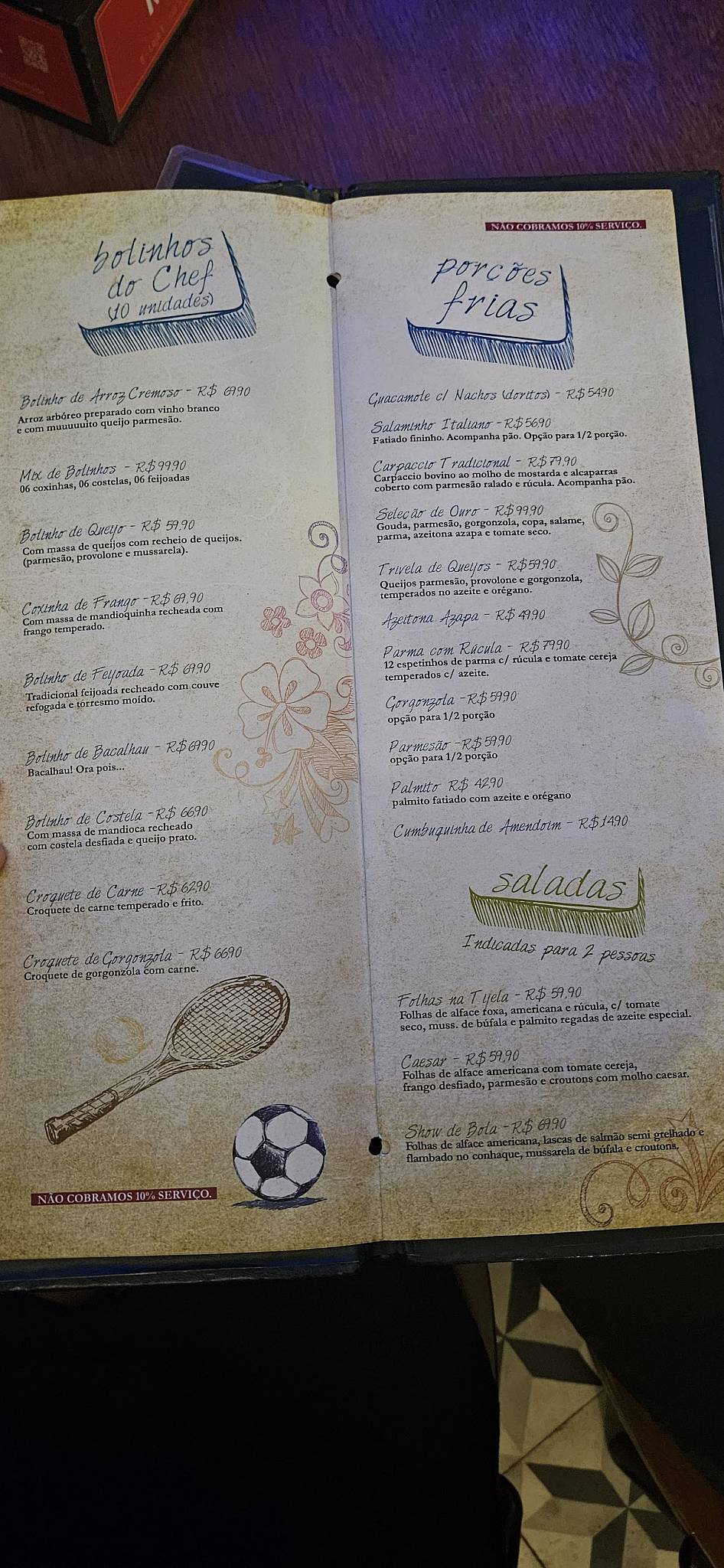 BR 11 Botequim cardápio