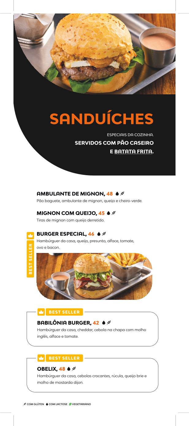 Babilônia Gastronomia cardápio