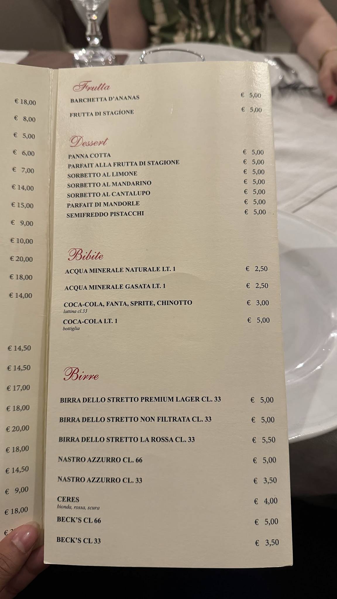 Menu di Baja dei Fenici 
