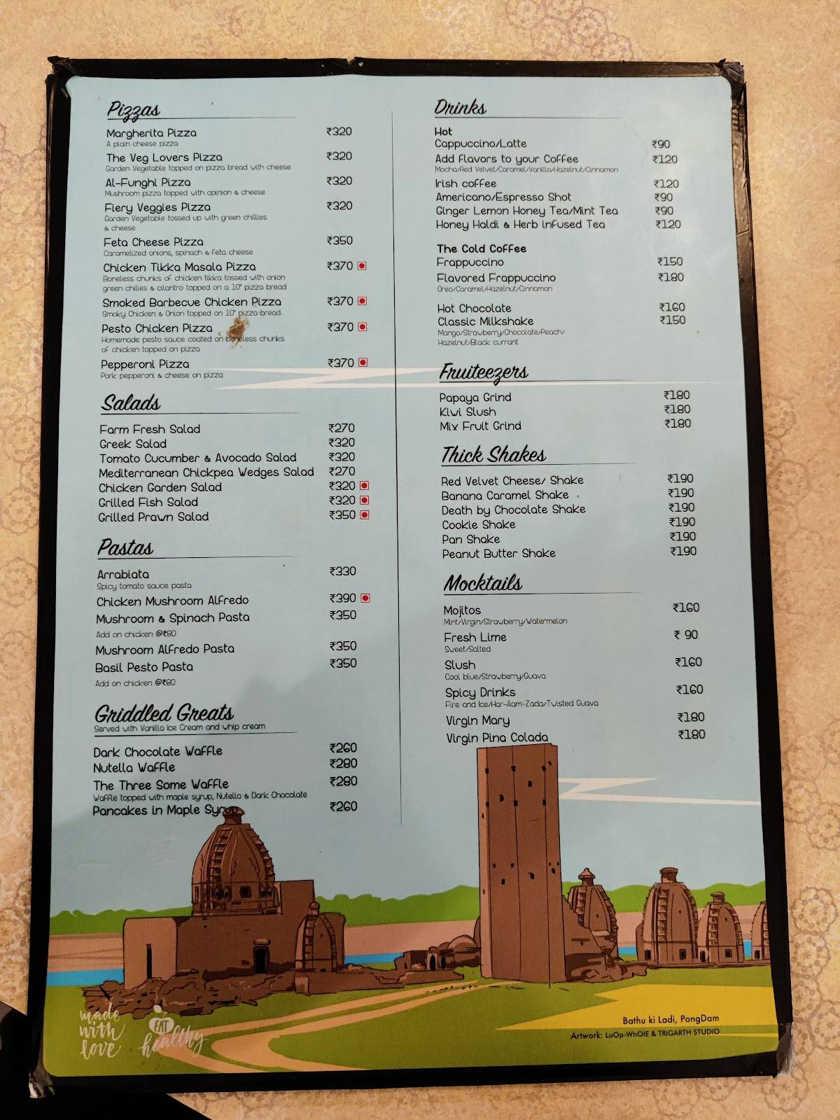 Bakes 'N' Brews menu