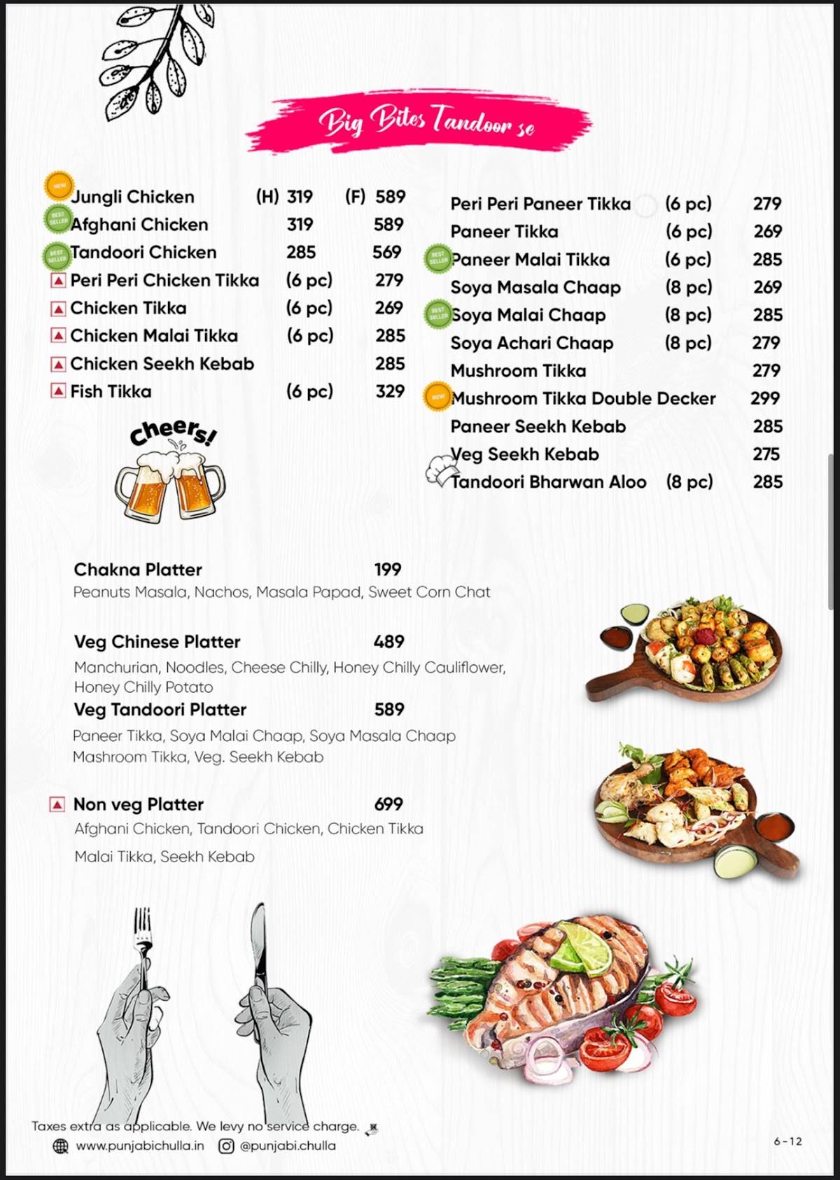 Punjabi Chulla menu