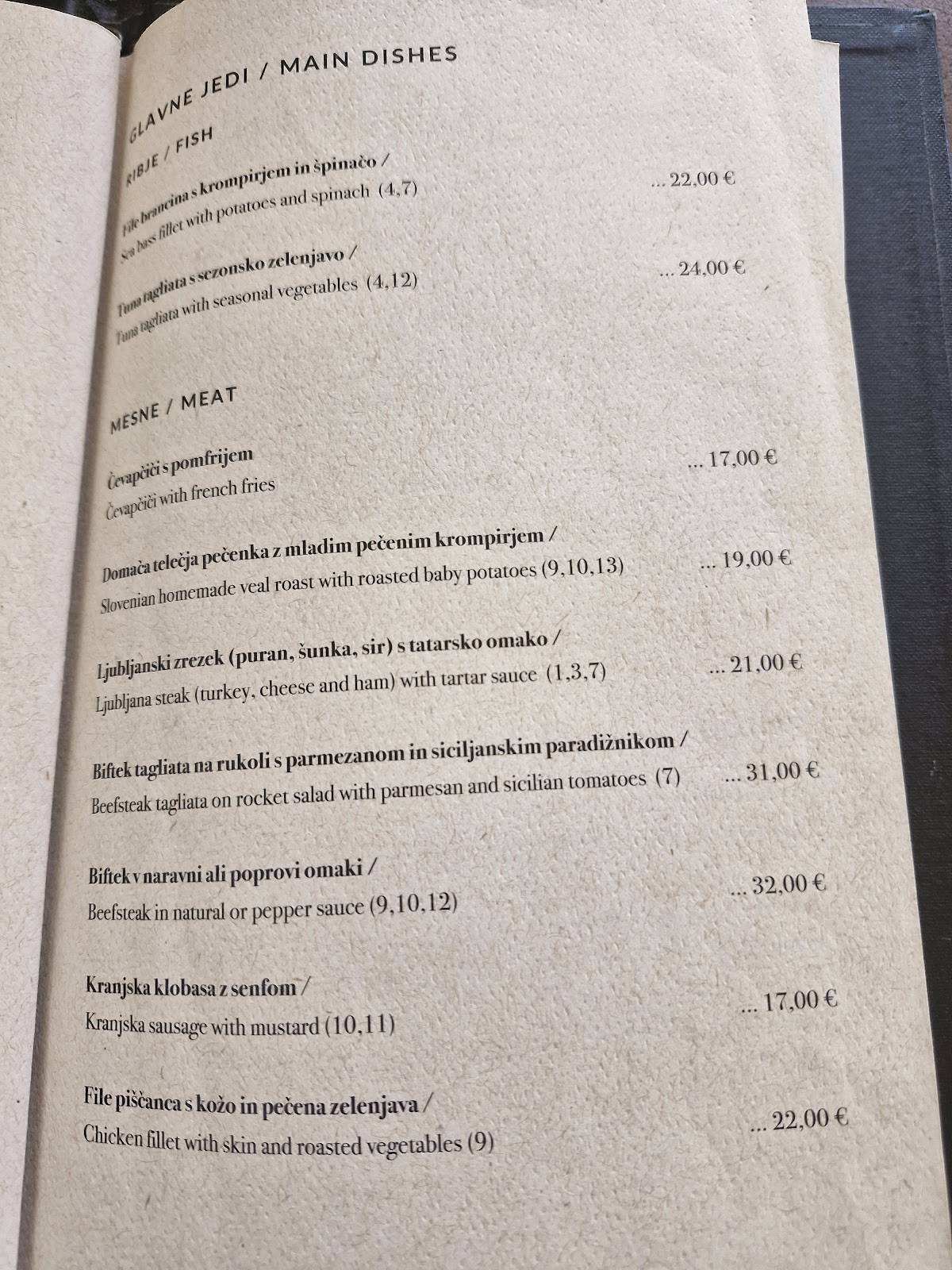 Menu di Balthazar Restaurant 