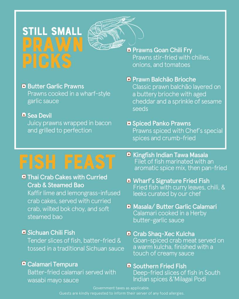 The Fisherman's Wharf Panjim menu